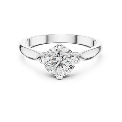 Round Solitaire Lab Grown Diamond Engagement Ring