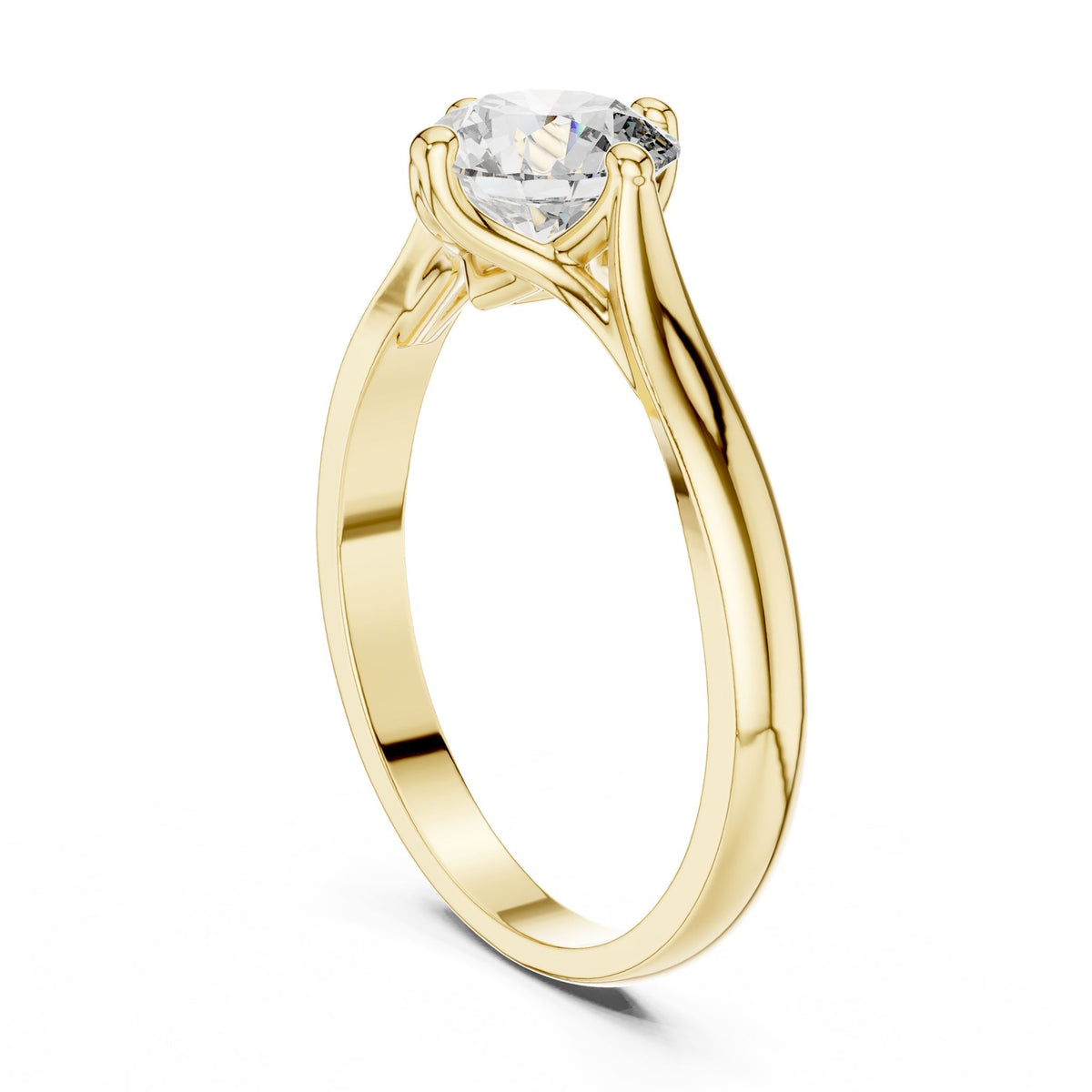 Round Solitaire Lab Grown Diamond Engagement Ring