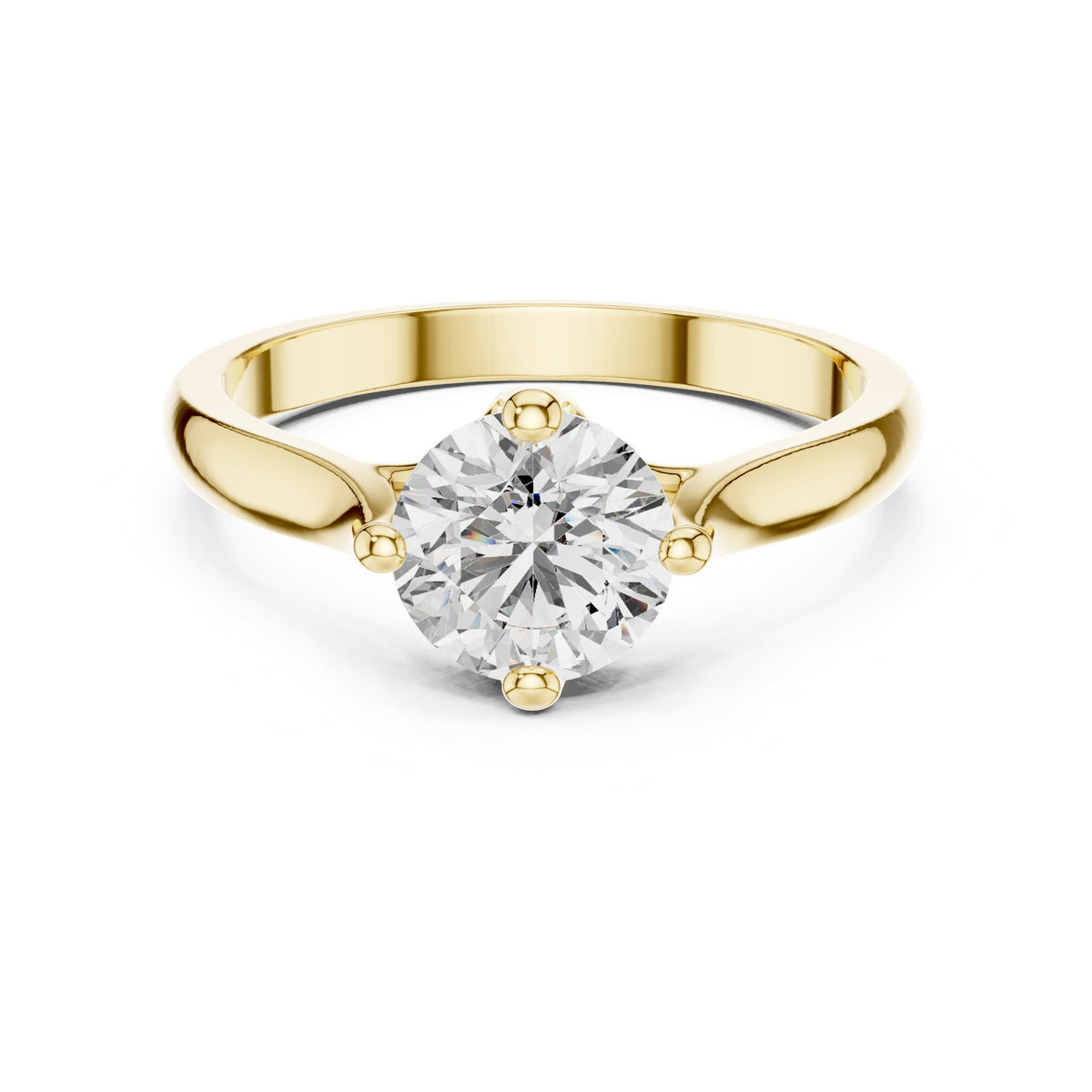 Round Solitaire Lab Grown Diamond Engagement Ring