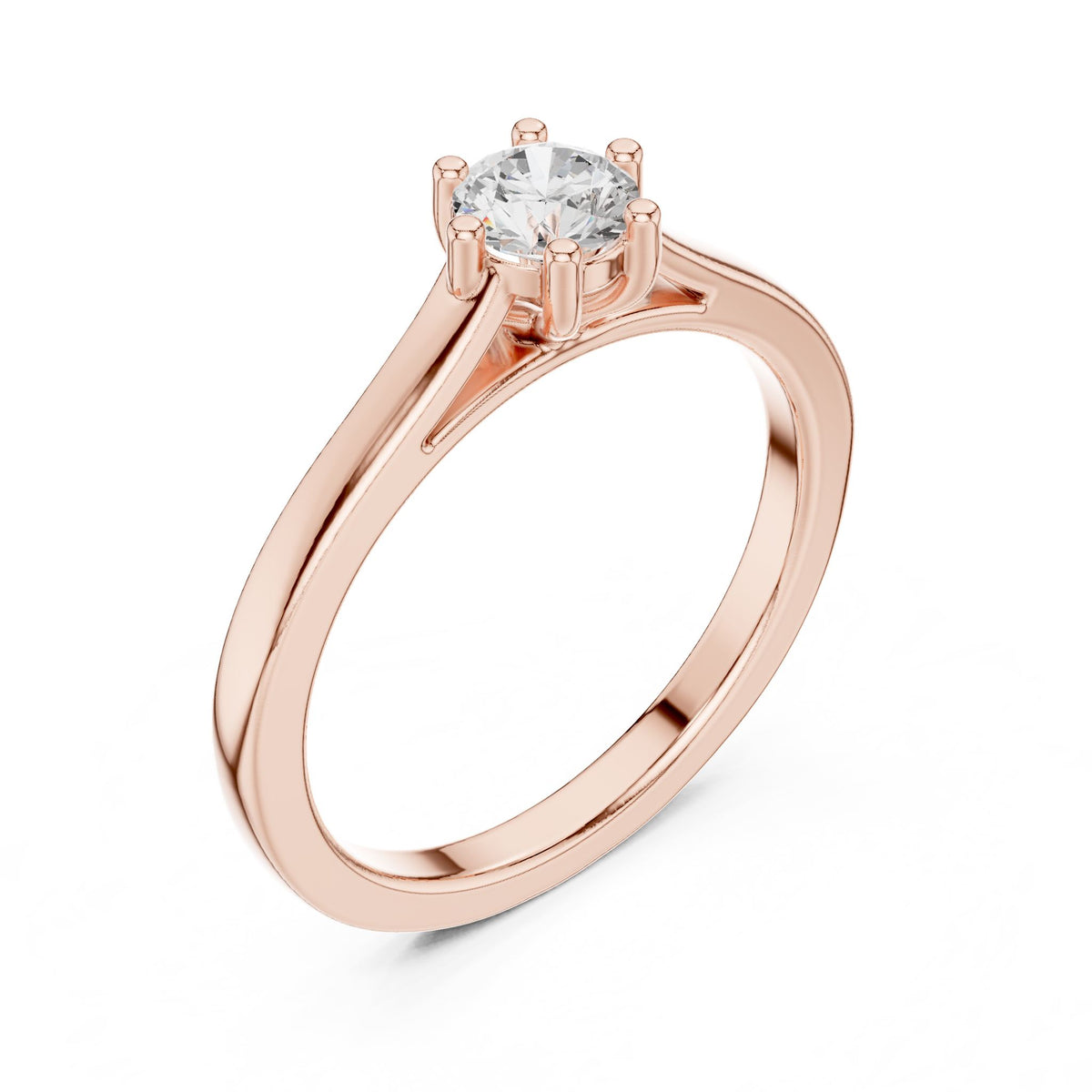 Round Solitaire Lab Grown Diamond Engagement Ring
