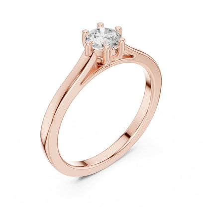 Round Solitaire Lab Grown Diamond Engagement Ring