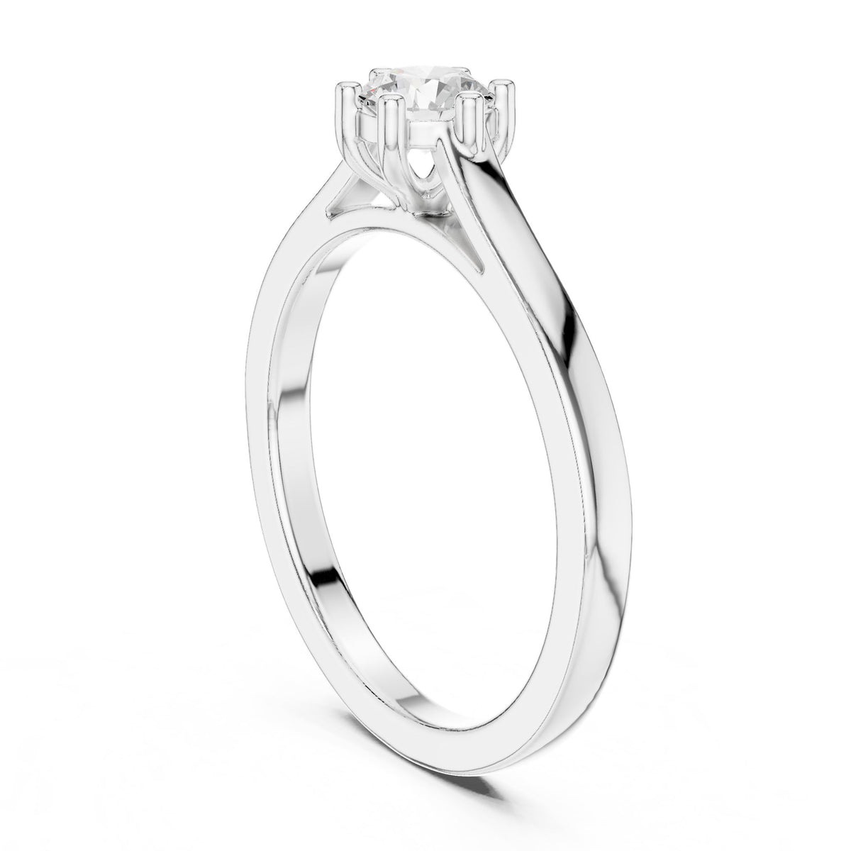 Round Solitaire Lab Grown Diamond Engagement Ring