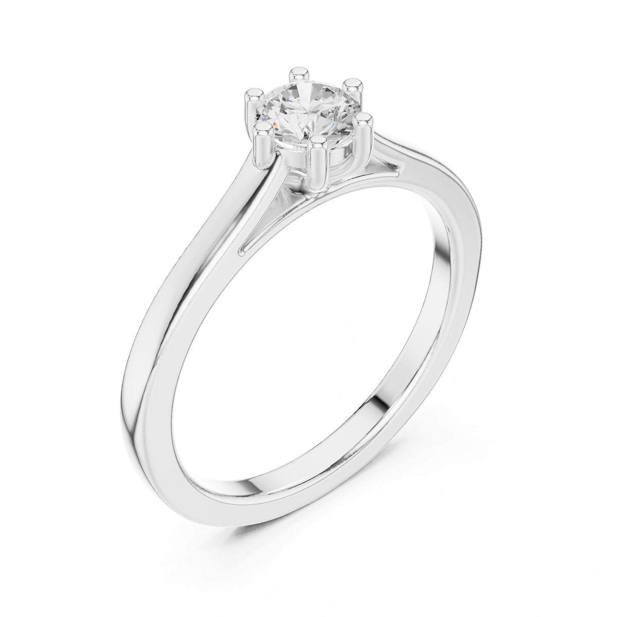 Round Solitaire Lab Grown Diamond Engagement Ring