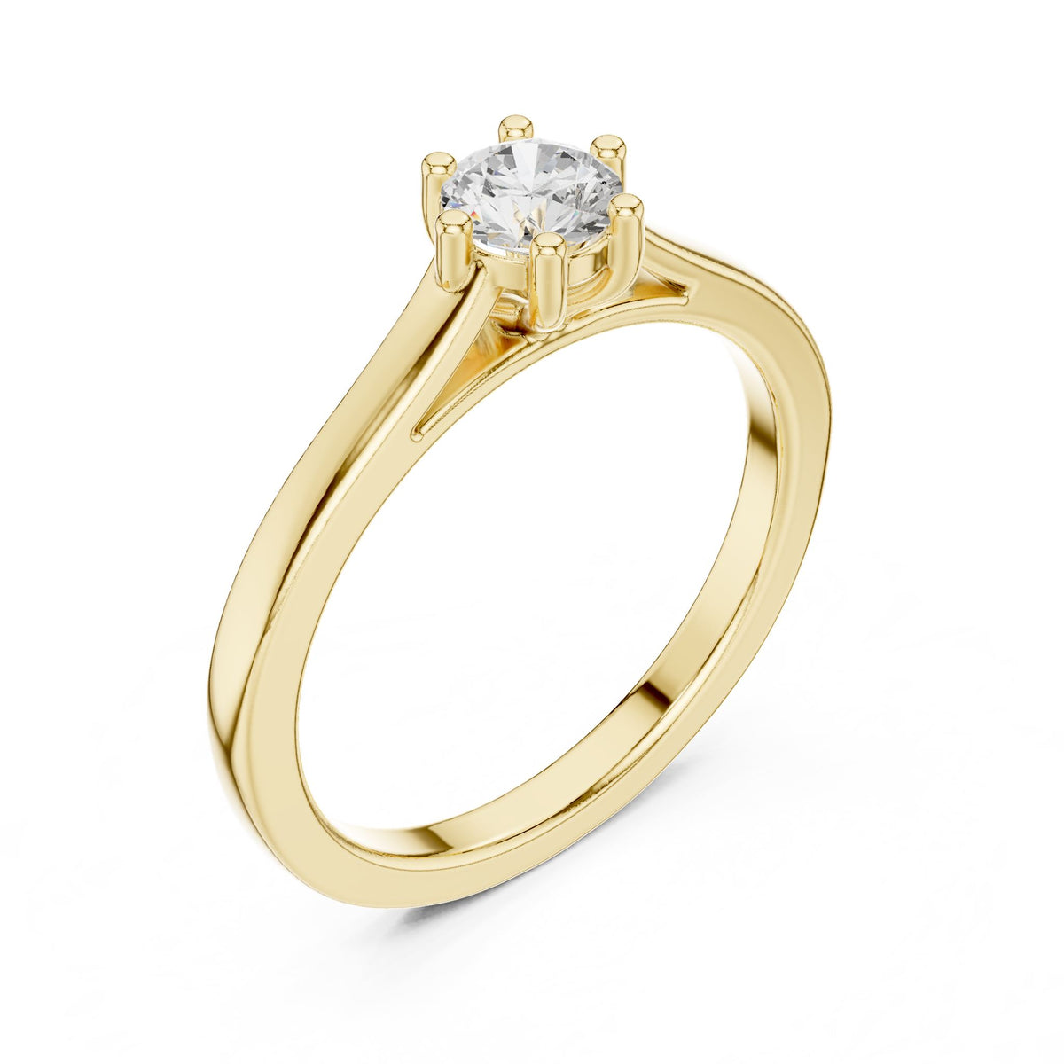 Round Solitaire Lab Grown Diamond Engagement Ring