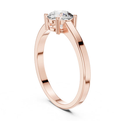 Round Solitaire Lab Grown Diamond Engagement Ring