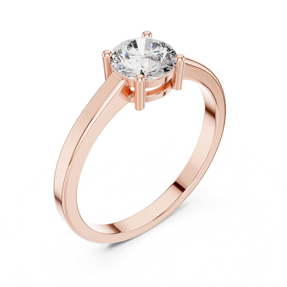 Round Solitaire Lab Grown Diamond Engagement Ring