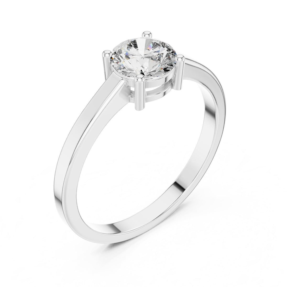 Round Solitaire Lab Grown Diamond Engagement Ring
