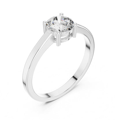 Round Solitaire Lab Grown Diamond Engagement Ring