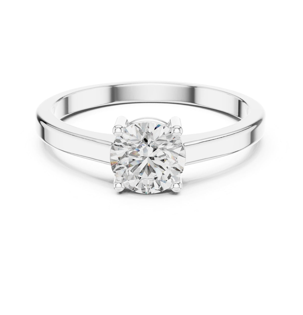 Round Solitaire Lab Grown Diamond Engagement Ring