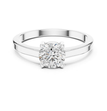Round Solitaire Lab Grown Diamond Engagement Ring