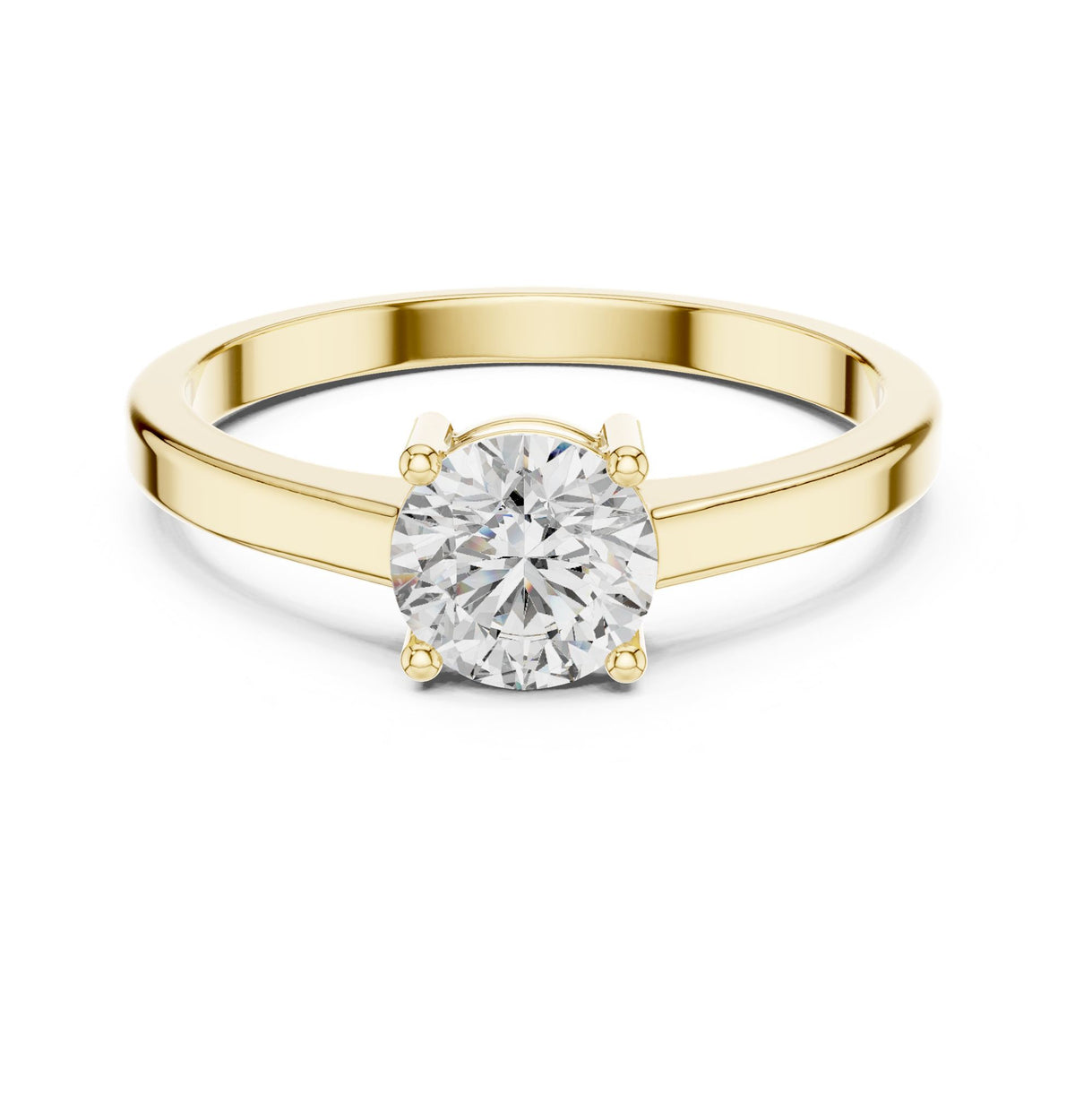 Round Solitaire Lab Grown Diamond Engagement Ring