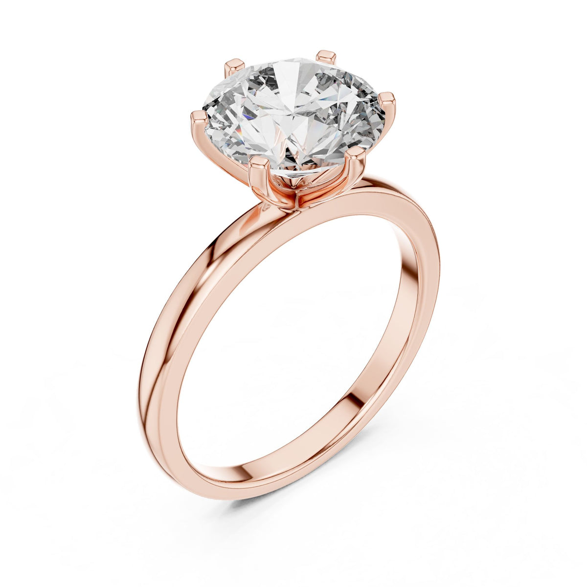 Round Solitaire Lab Grown Diamond Engagement Ring