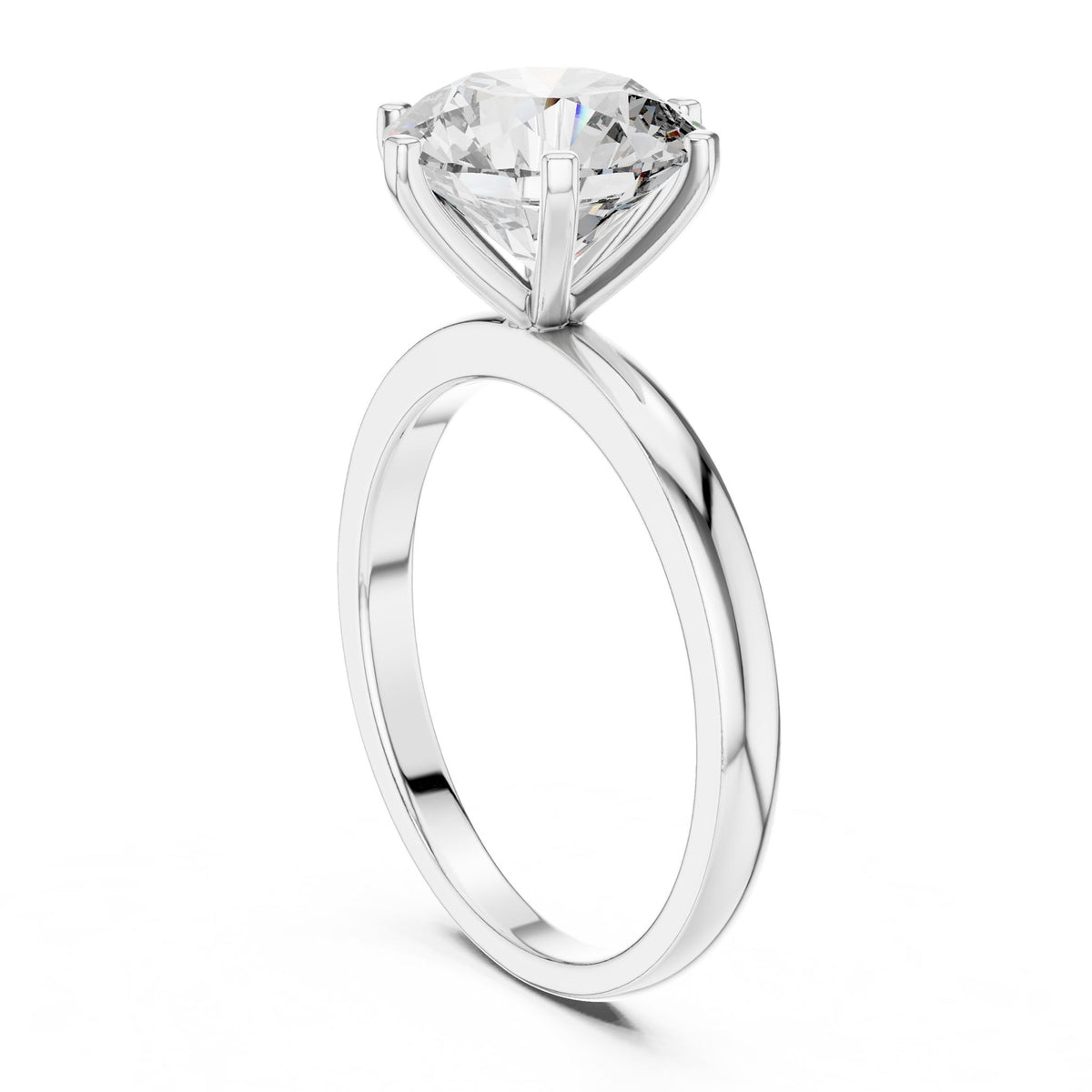 Round Solitaire Lab Grown Diamond Engagement Ring
