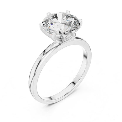 Round Solitaire Lab Grown Diamond Engagement Ring