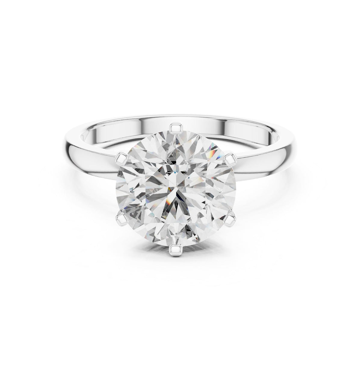 Round Solitaire Lab Grown Diamond Engagement Ring