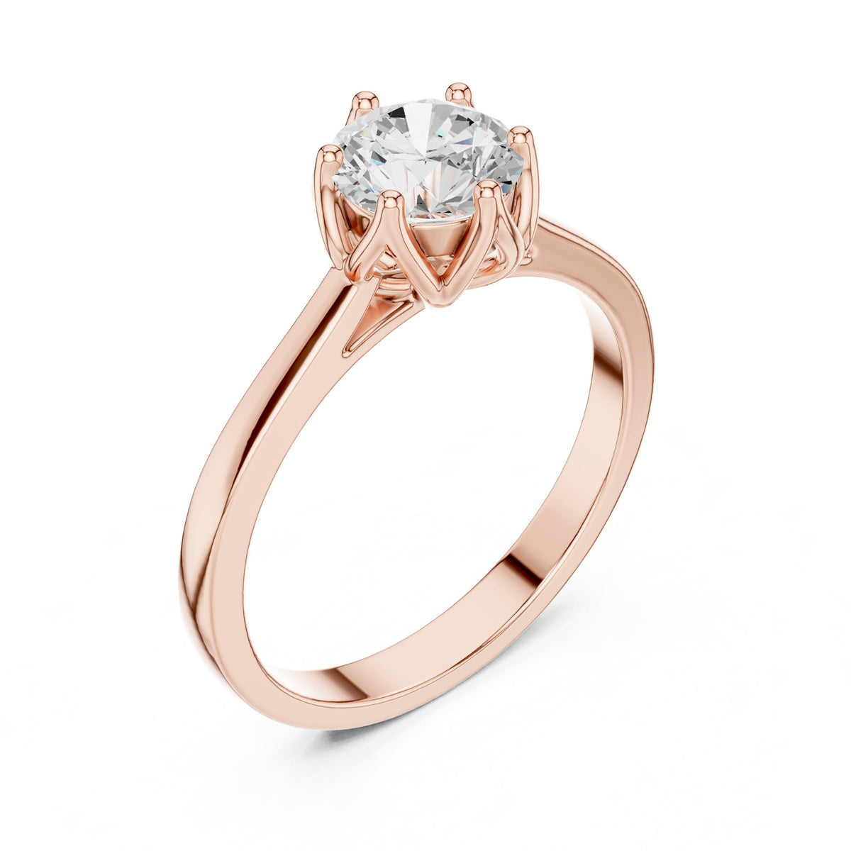 Round Solitaire Lab Grown Diamond Engagement Ring