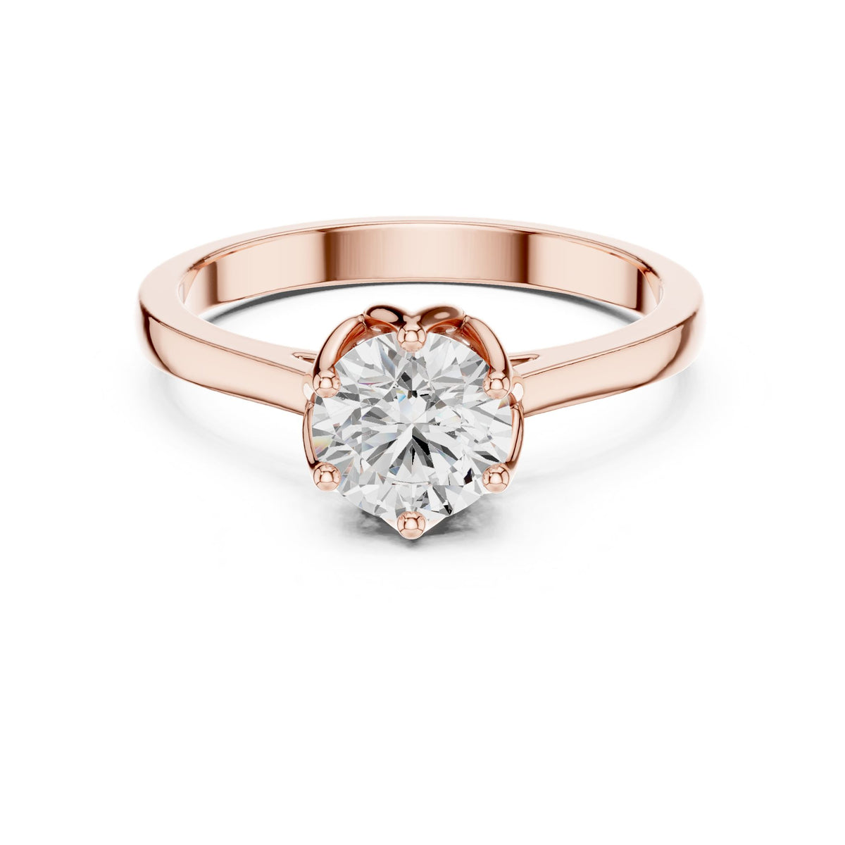 Round Solitaire Lab Grown Diamond Engagement Ring