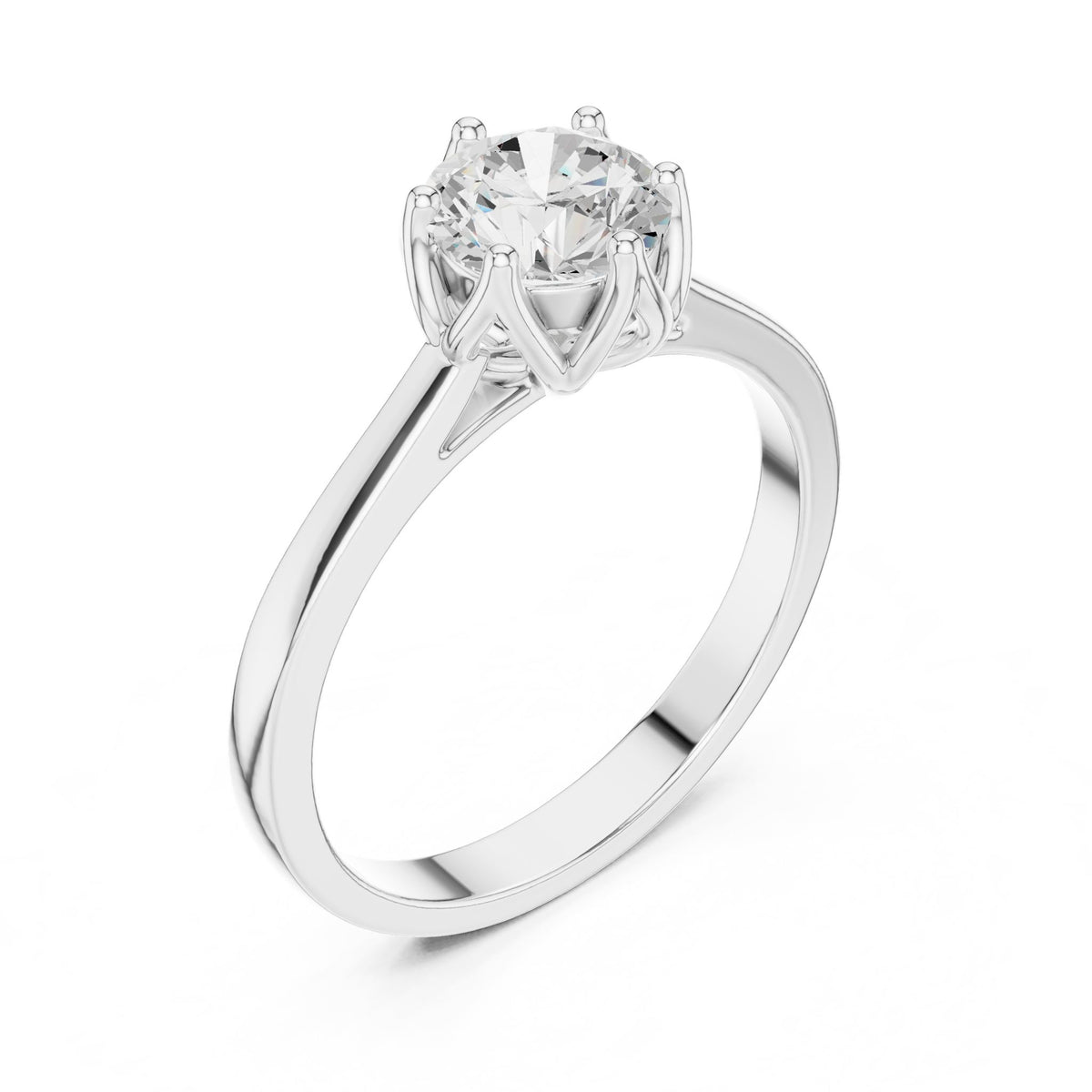 Round Solitaire Lab Grown Diamond Engagement Ring