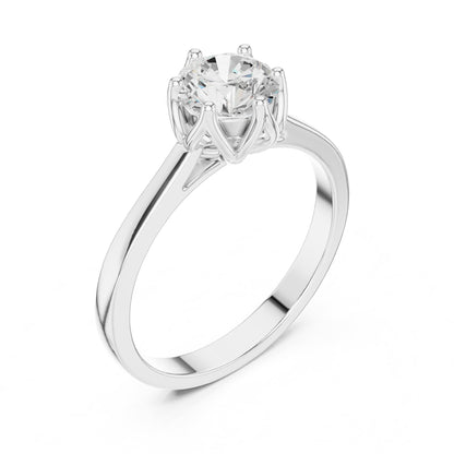 Round Solitaire Lab Grown Diamond Engagement Ring