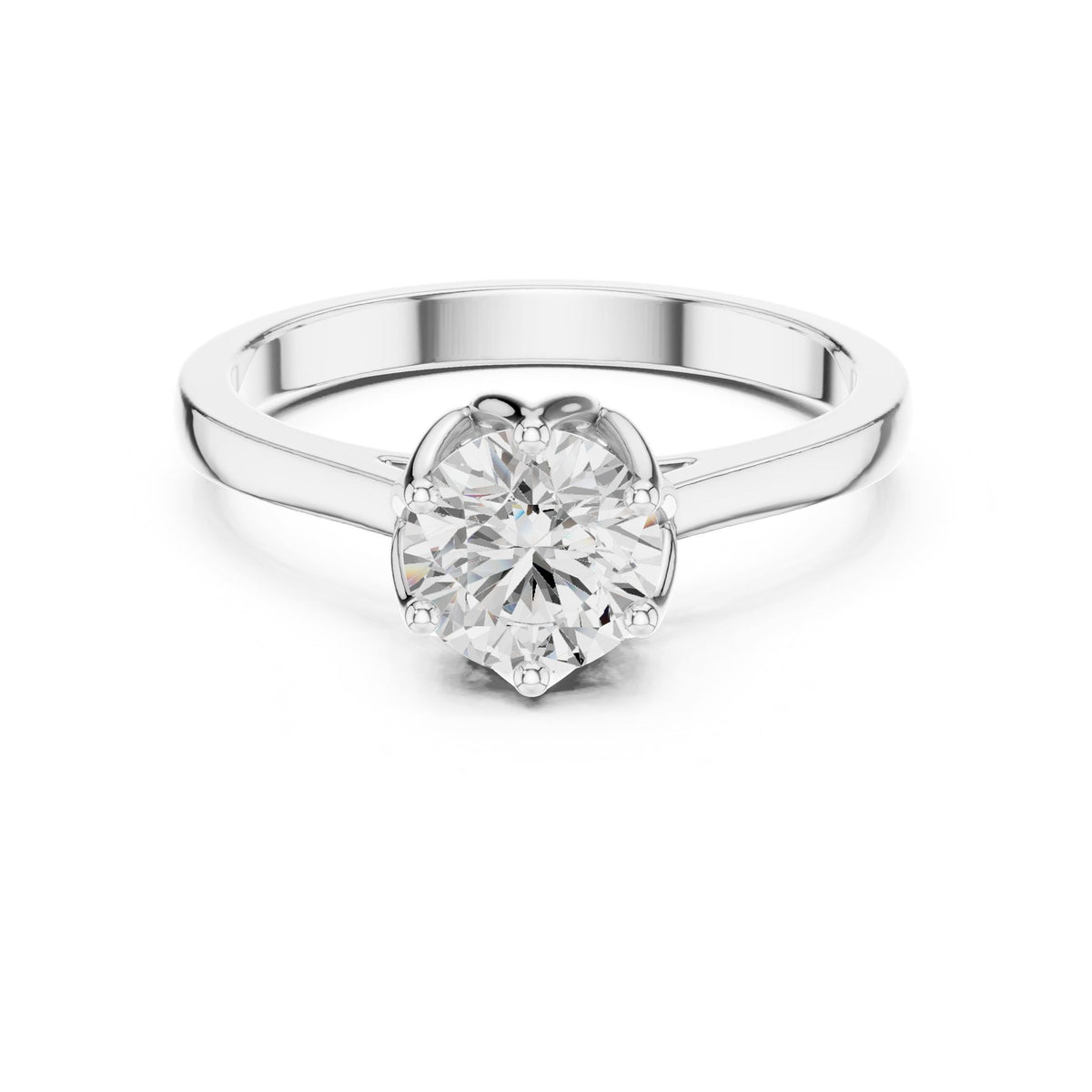 Round Solitaire Lab Grown Diamond Engagement Ring