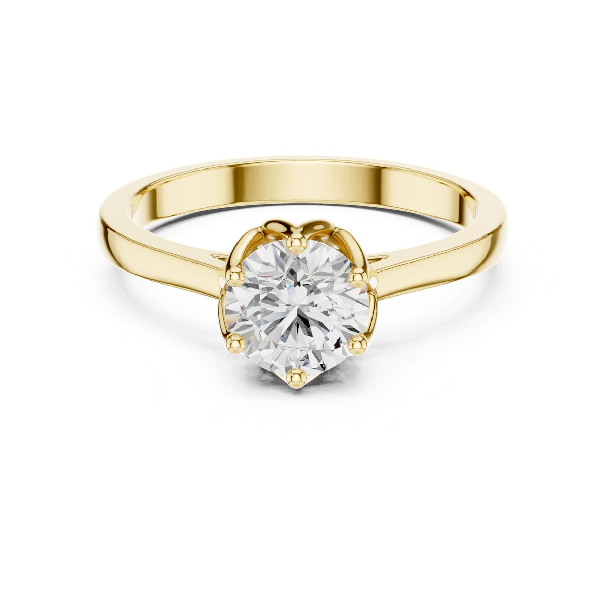 Round Solitaire Lab Grown Diamond Engagement Ring