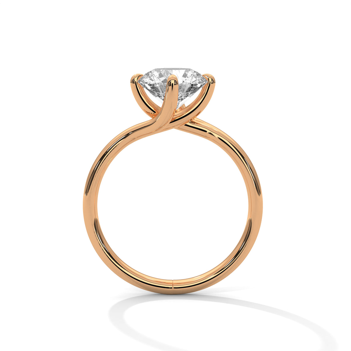 Round Solitaire Lab Grown Diamond Engagement Ring