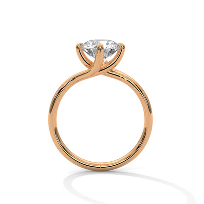 Round Solitaire Lab Grown Diamond Engagement Ring