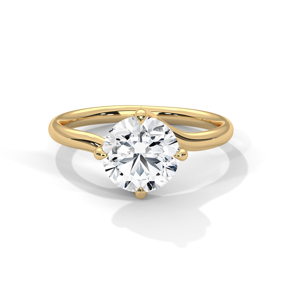 Round Solitaire Lab Grown Diamond Engagement Ring