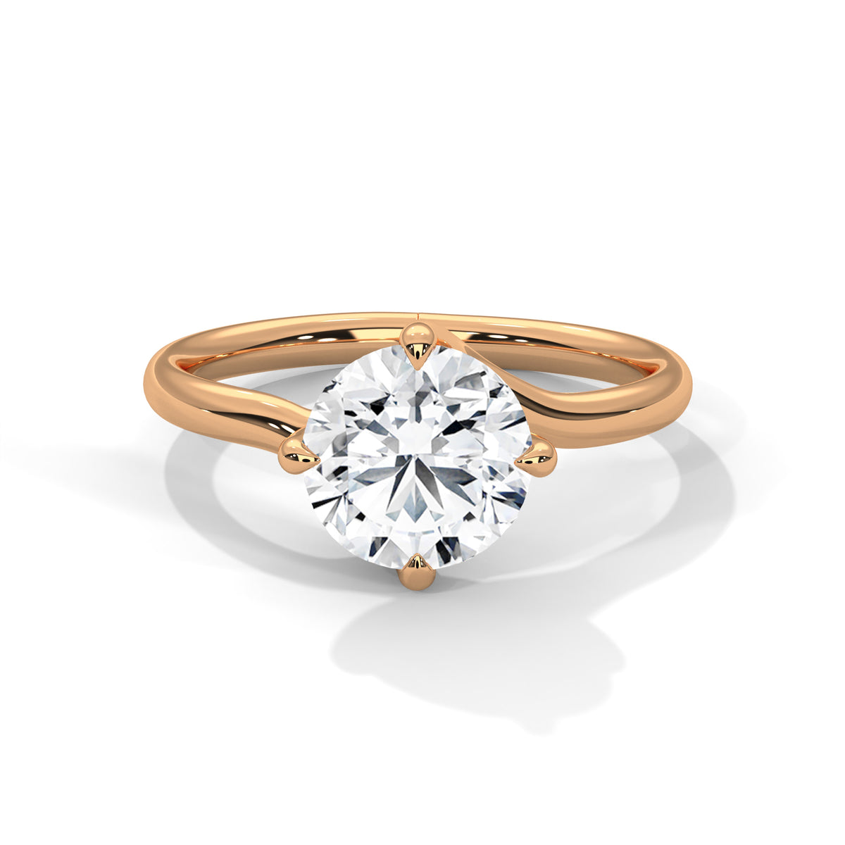 Round Solitaire Lab Grown Diamond Engagement Ring
