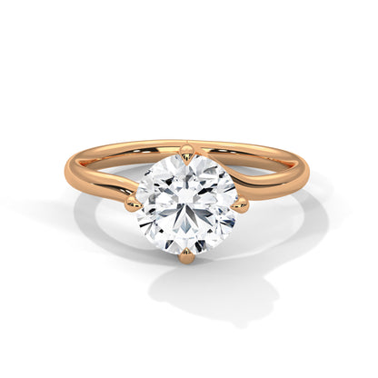Round Solitaire Lab Grown Diamond Engagement Ring