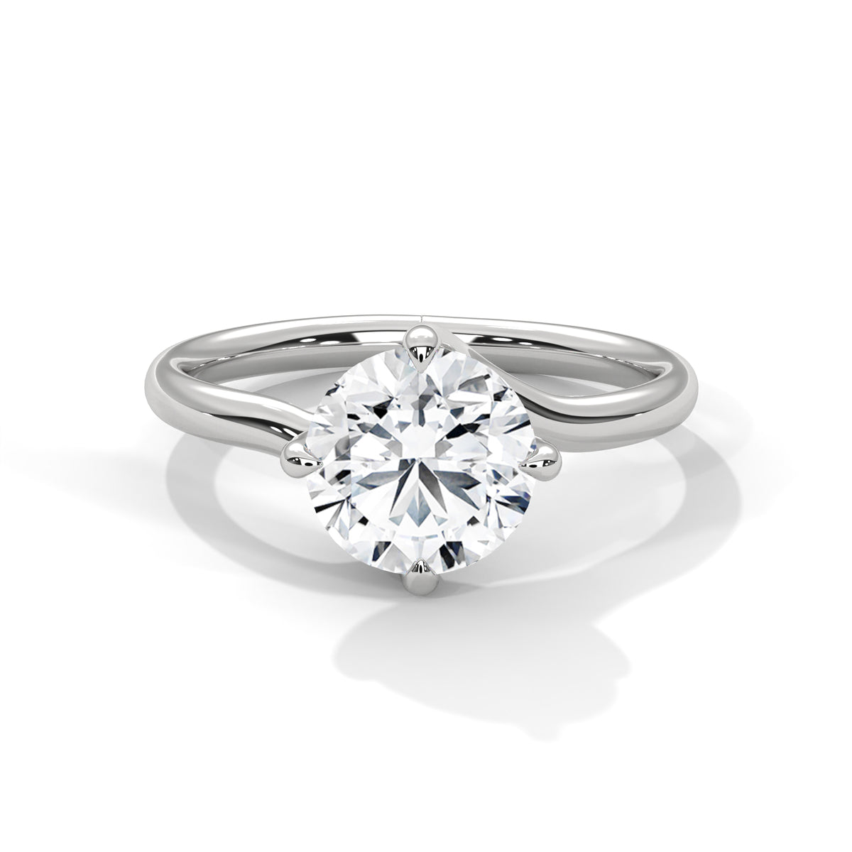 Round Solitaire Lab Grown Diamond Engagement Ring