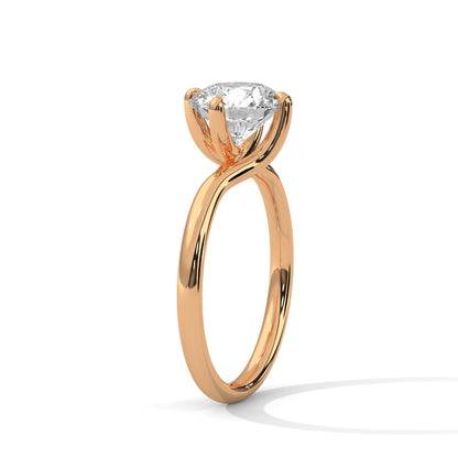 Round Solitaire Lab Grown Diamond Engagement Ring