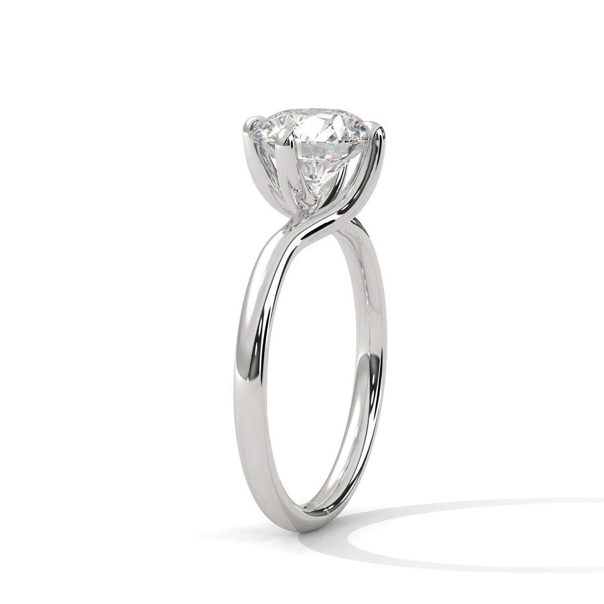 Round Solitaire Lab Grown Diamond Engagement Ring