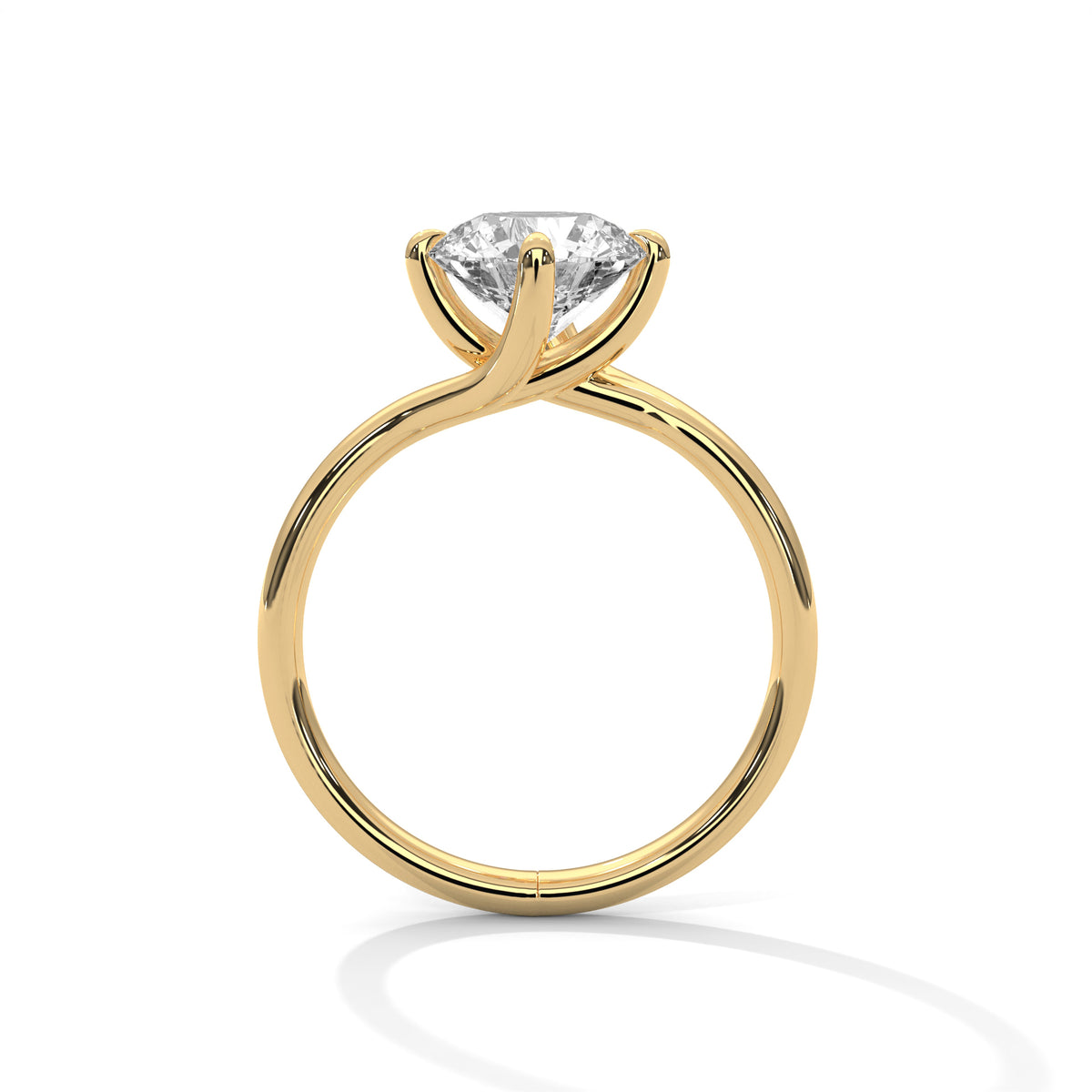 Round Solitaire Lab Grown Diamond Engagement Ring