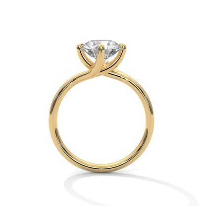 Round Solitaire Lab Grown Diamond Engagement Ring