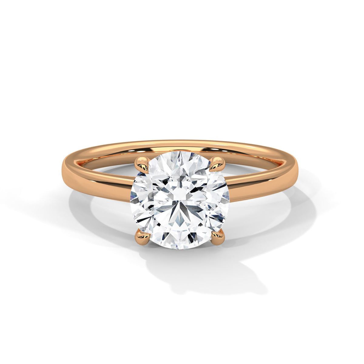 Round Solitaire Lab Grown Diamond Engagement Ring