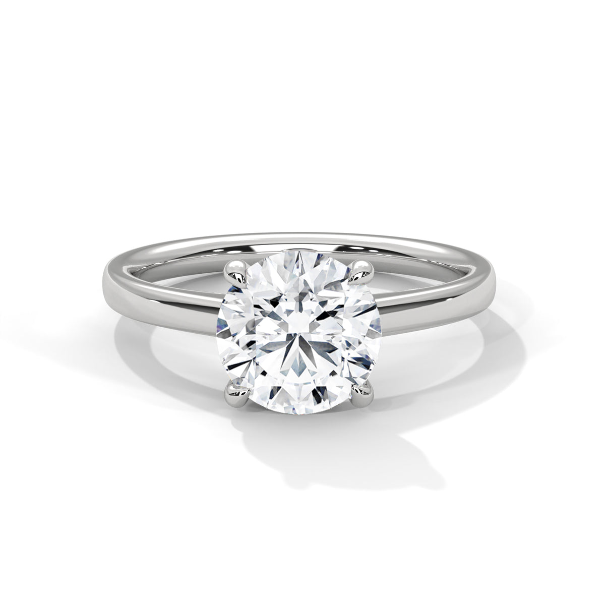 Round Solitaire Lab Grown Diamond Engagement Ring