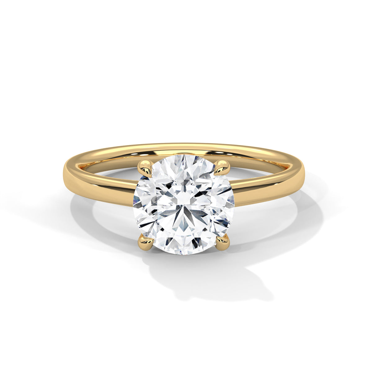 Round Solitaire Lab Grown Diamond Engagement Ring