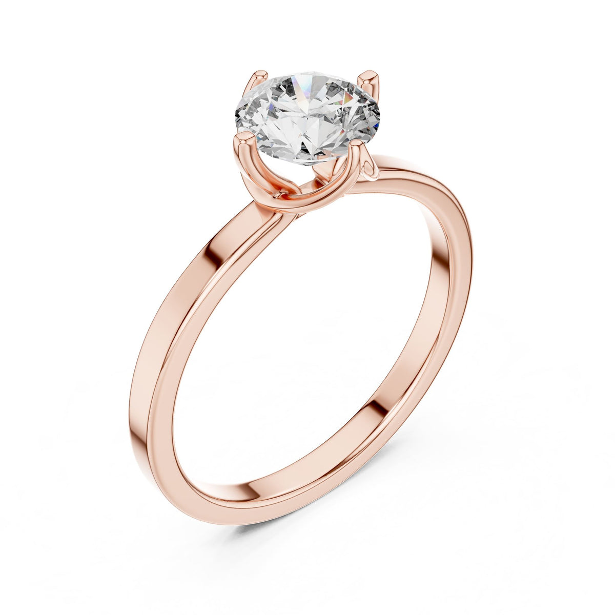 Round Solitaire Lab Grown Diamond Engagement Ring