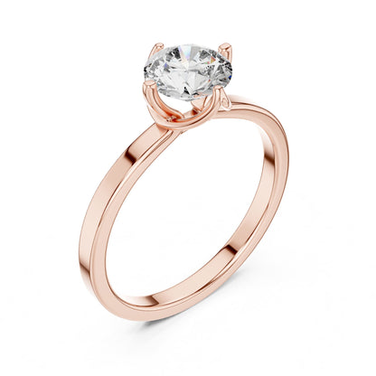 Round Solitaire Lab Grown Diamond Engagement Ring
