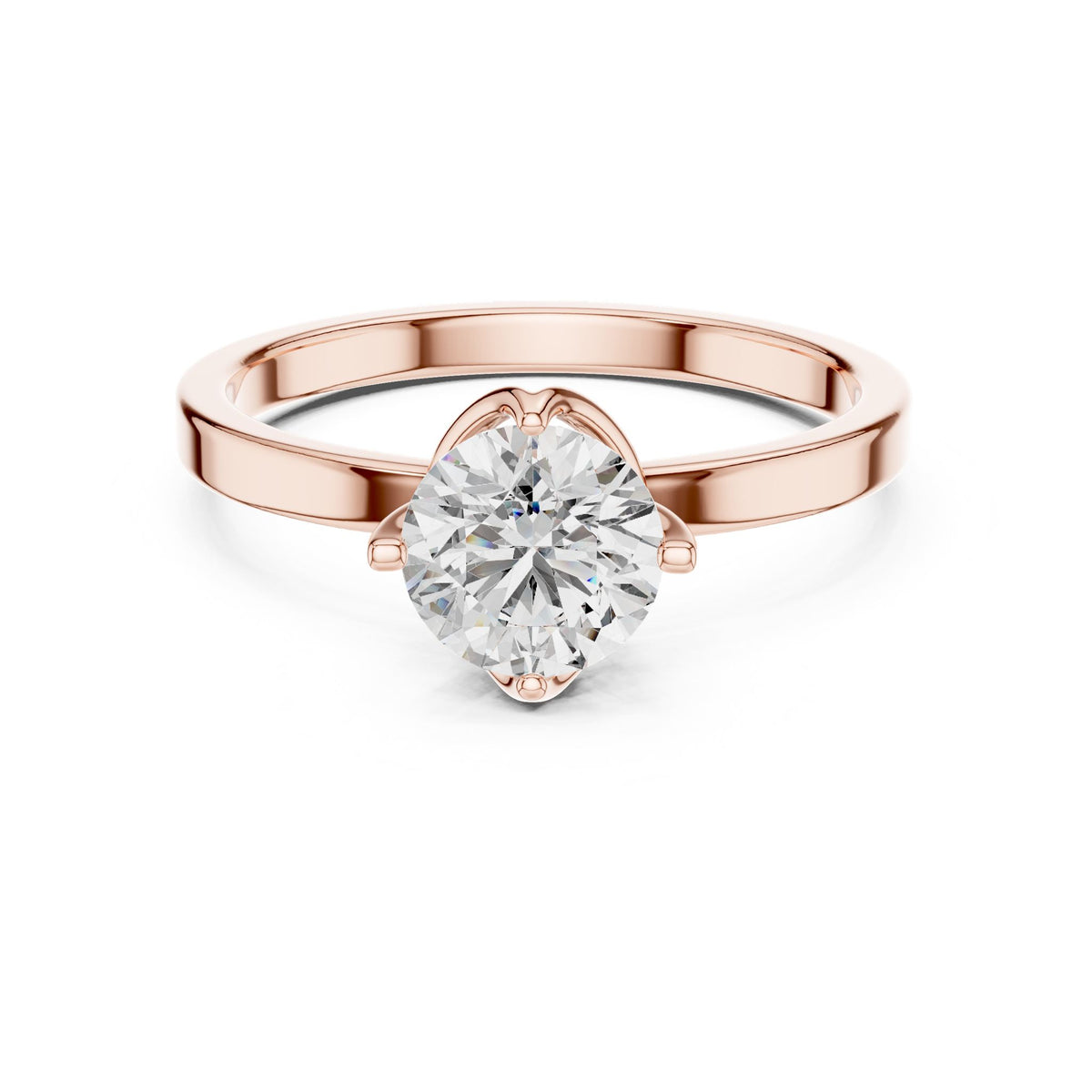 Round Solitaire Lab Grown Diamond Engagement Ring