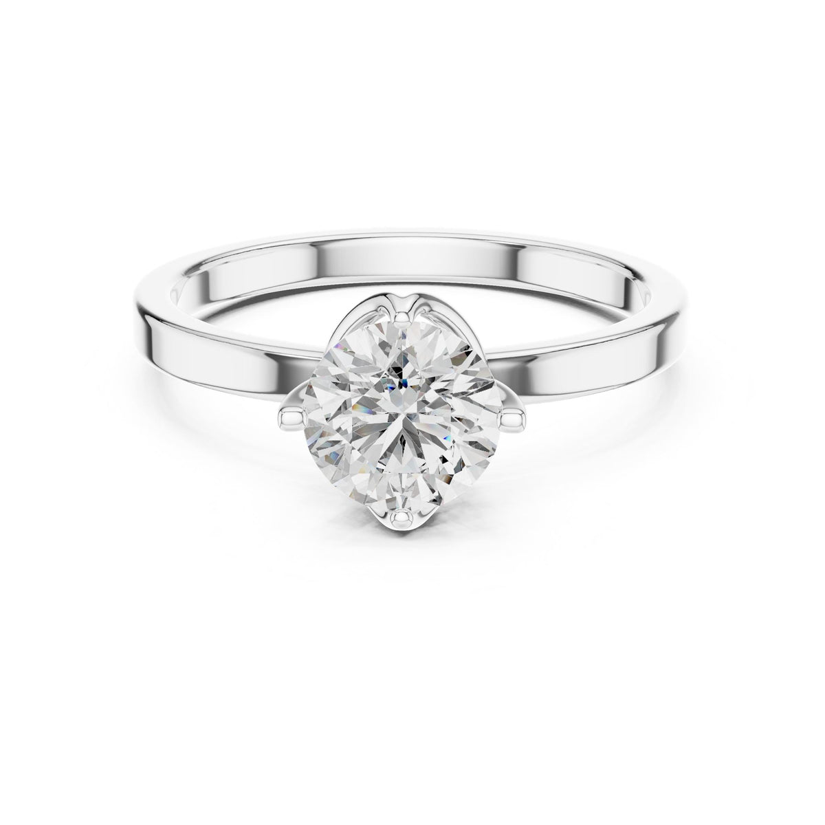 Round Solitaire Lab Grown Diamond Engagement Ring