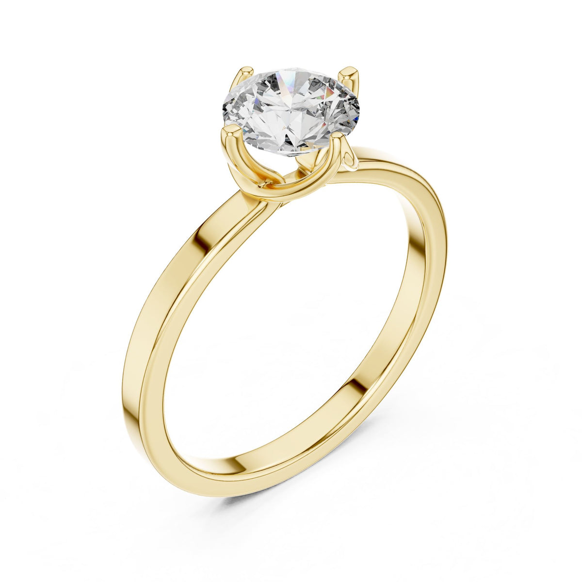 Round Solitaire Lab Grown Diamond Engagement Ring