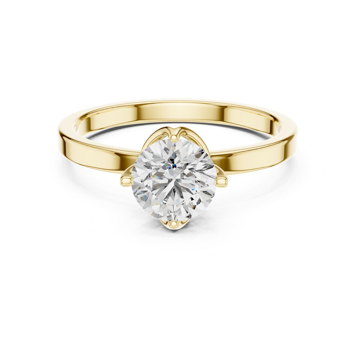 Round Solitaire Lab Grown Diamond Engagement Ring