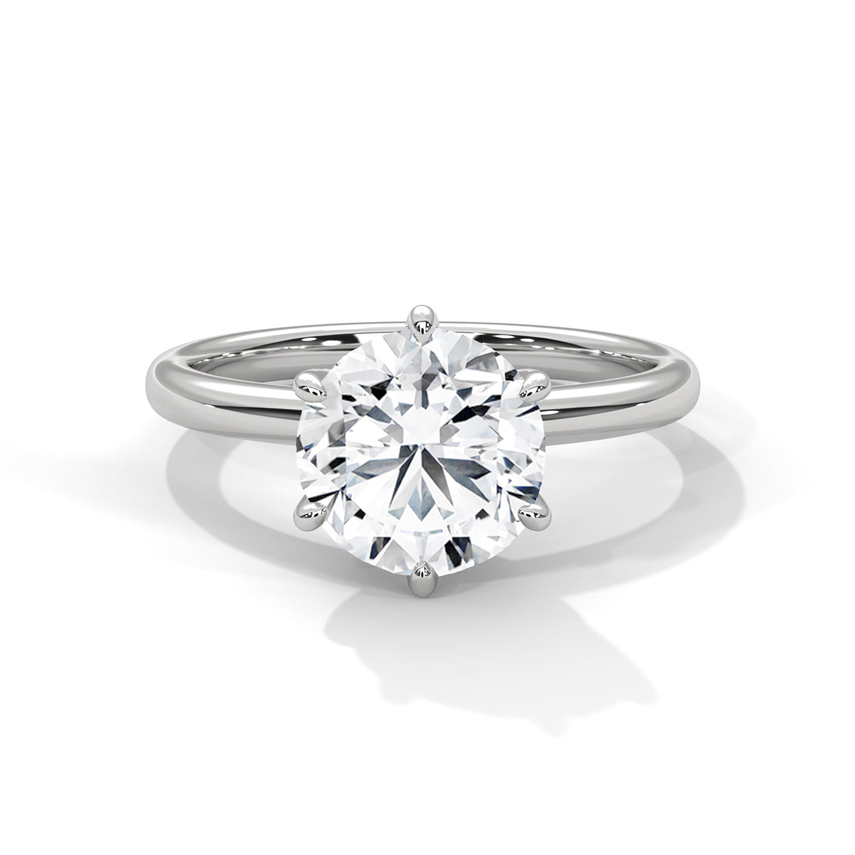 Round Solitaire Lab Grown Diamond Engagement Ring