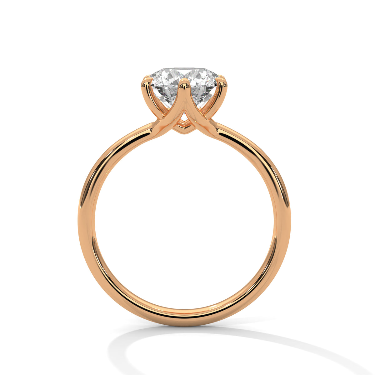 Round Solitaire Lab Grown Diamond Engagement Ring