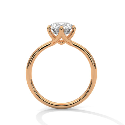Round Solitaire Lab Grown Diamond Engagement Ring