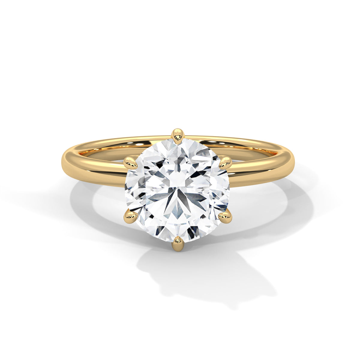 Round Solitaire Lab Grown Diamond Engagement Ring
