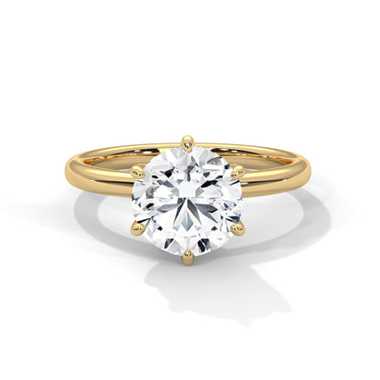 Round Solitaire Lab Grown Diamond Engagement Ring