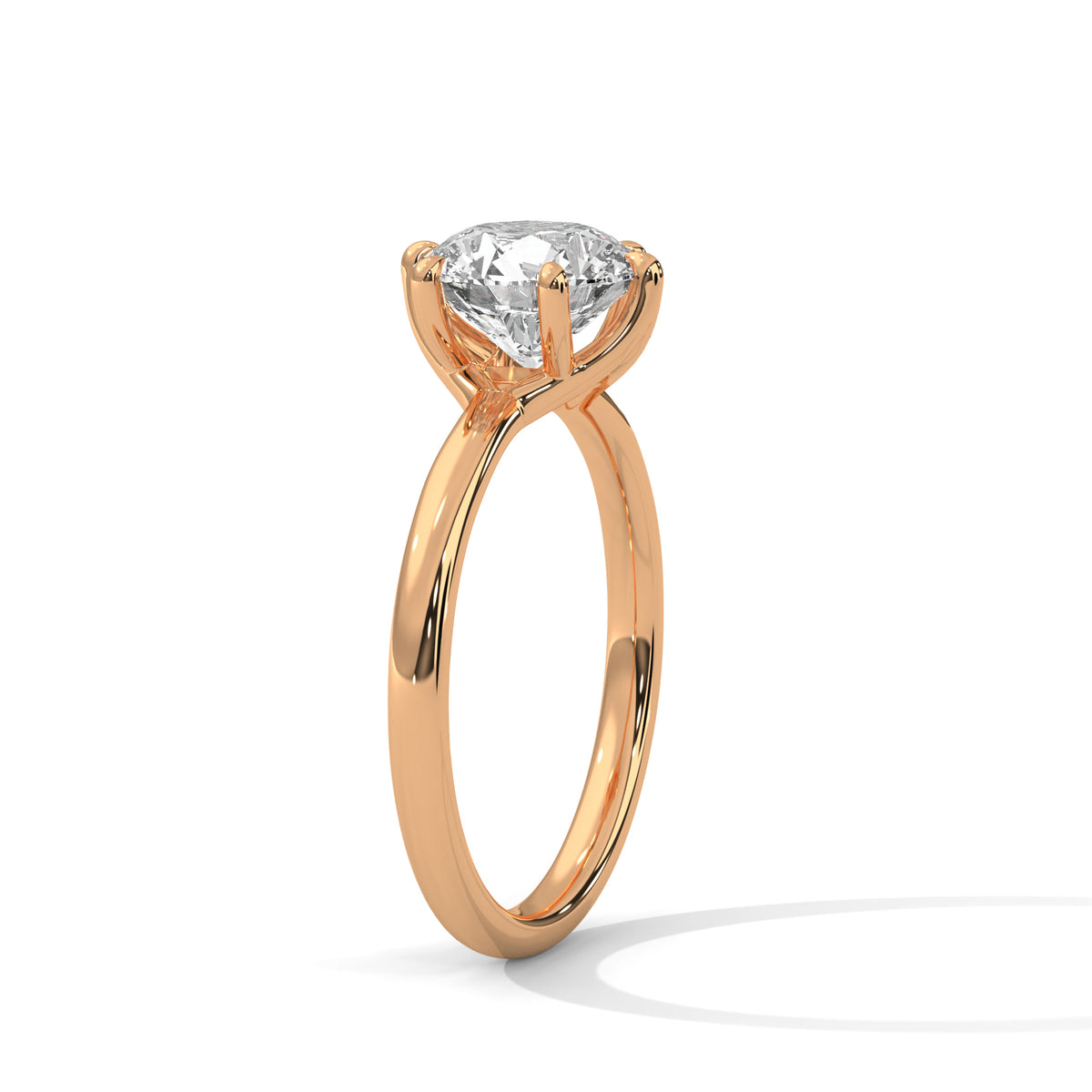Round Solitaire Lab Grown Diamond Engagement Ring
